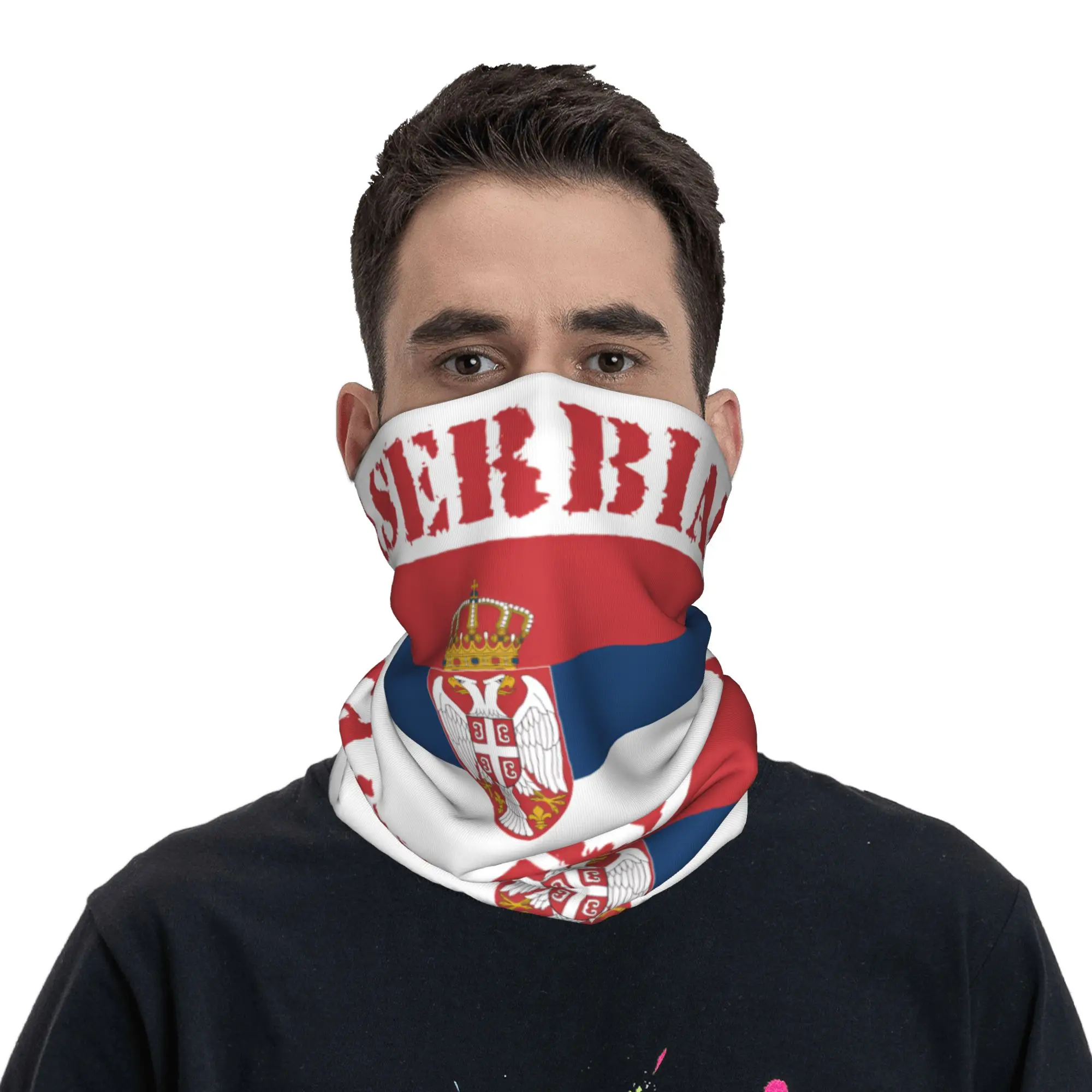 New Serbia Flag Bandana Neck G - Neck Gaiter Face Cover 评论和价格